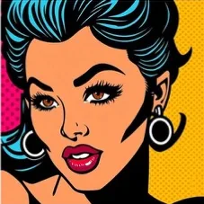 Comic-book woman in the Pop Art style